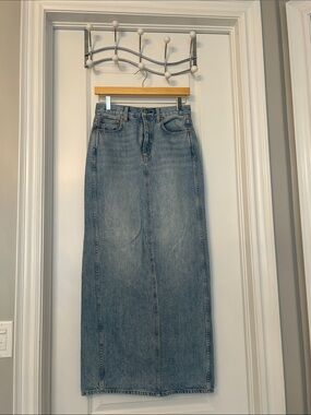 Denim Forum 90s pencil maxi jean skirt